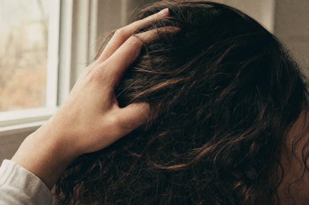 Healthy, dense hair backlit