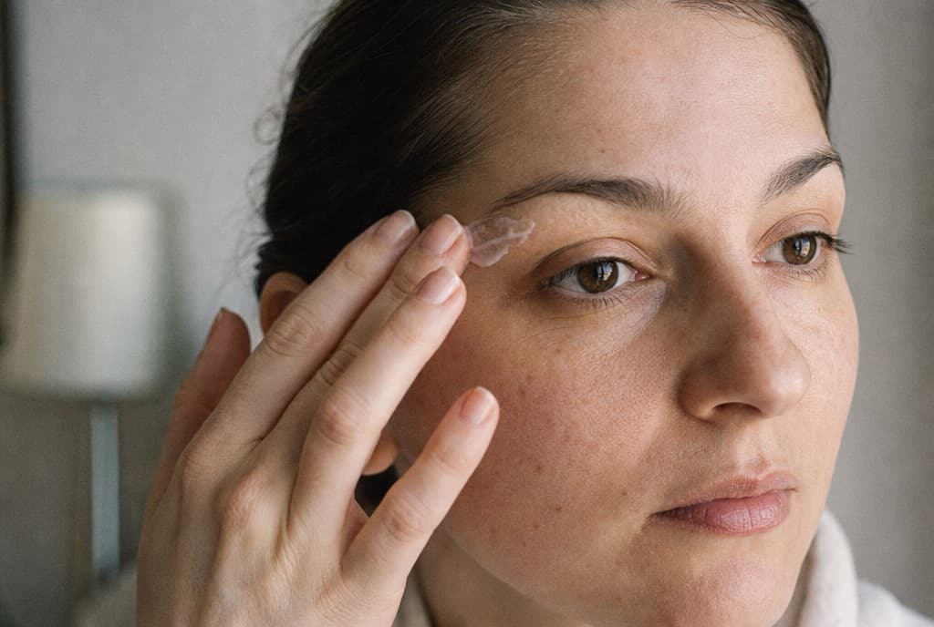 Gentle skin care of the brow area after a session
