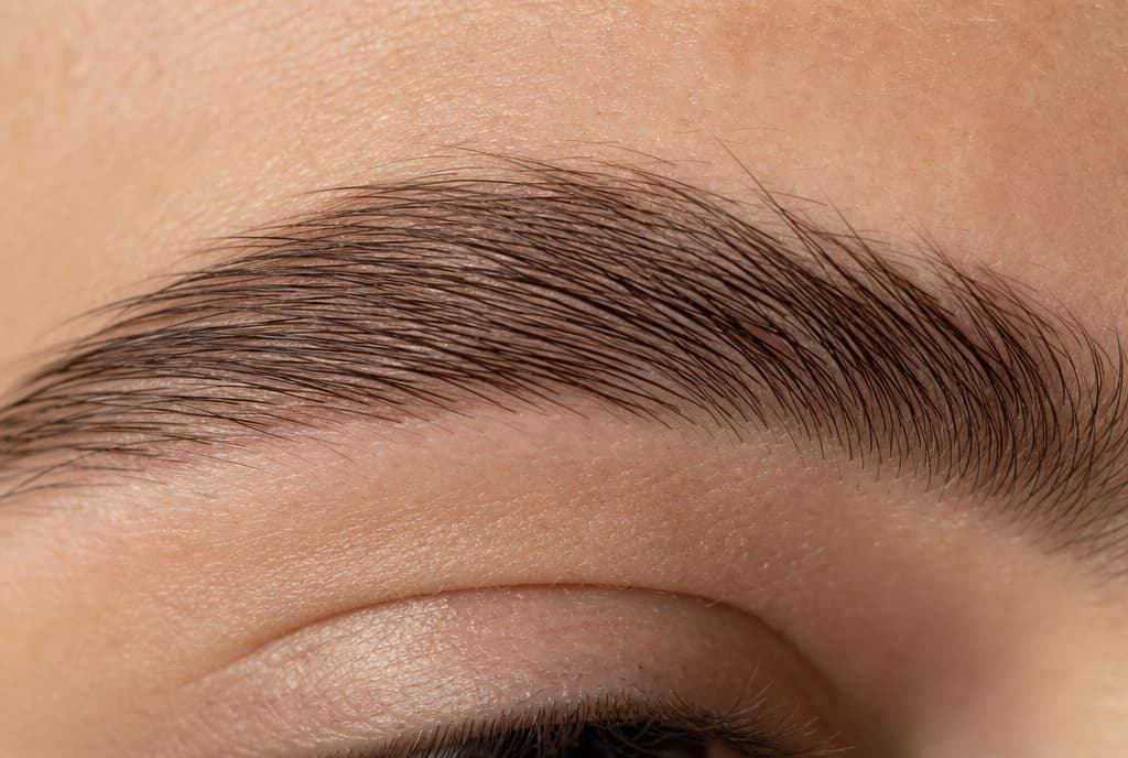 Natural, well-angled eyebrow hairs with a harmonious flow