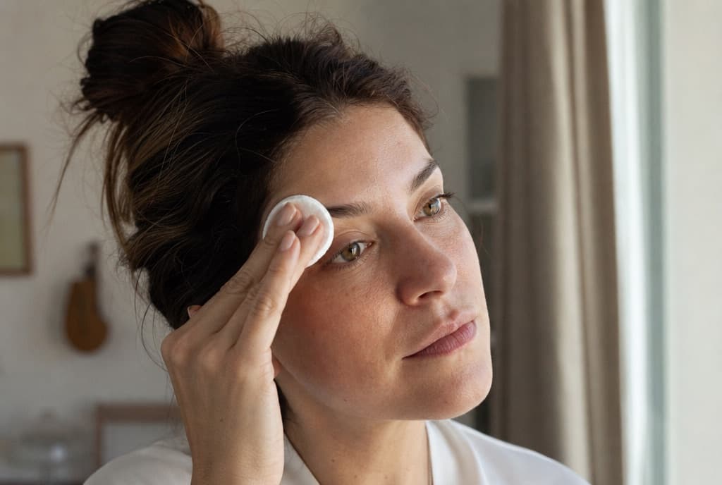 Gentle care being applied to the brow area